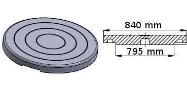 Pokrywa ciężka właz fi800 A15, 200kg