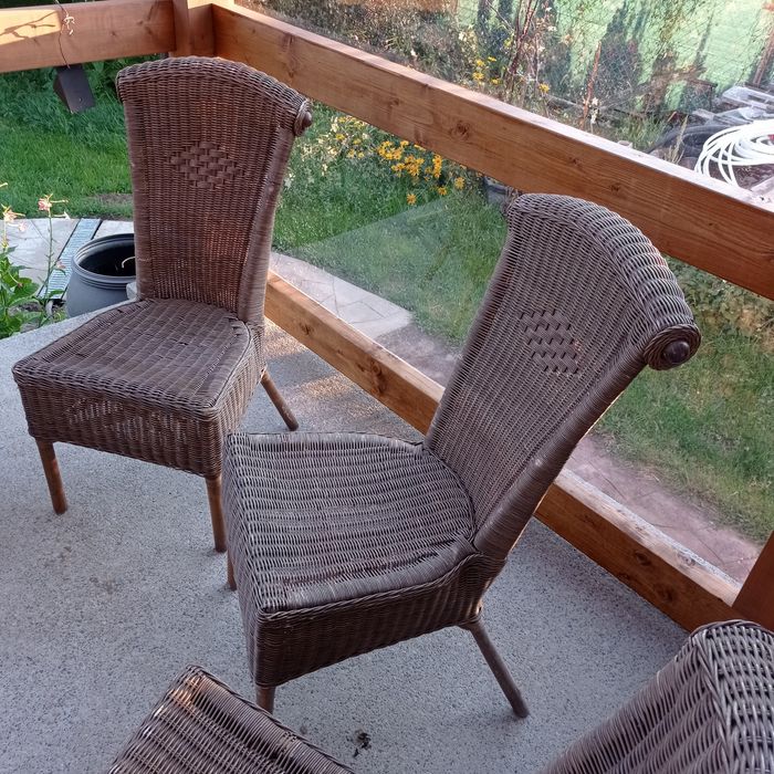 Krzesła tarasowe - naturalny rattan szt 4