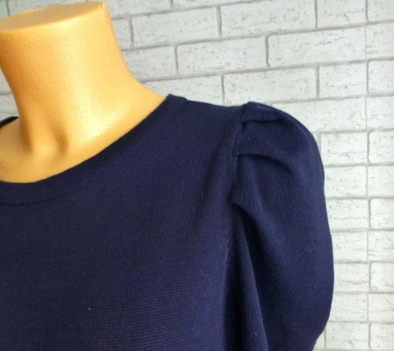 Zara granatowa dzianinowa sukienka S M