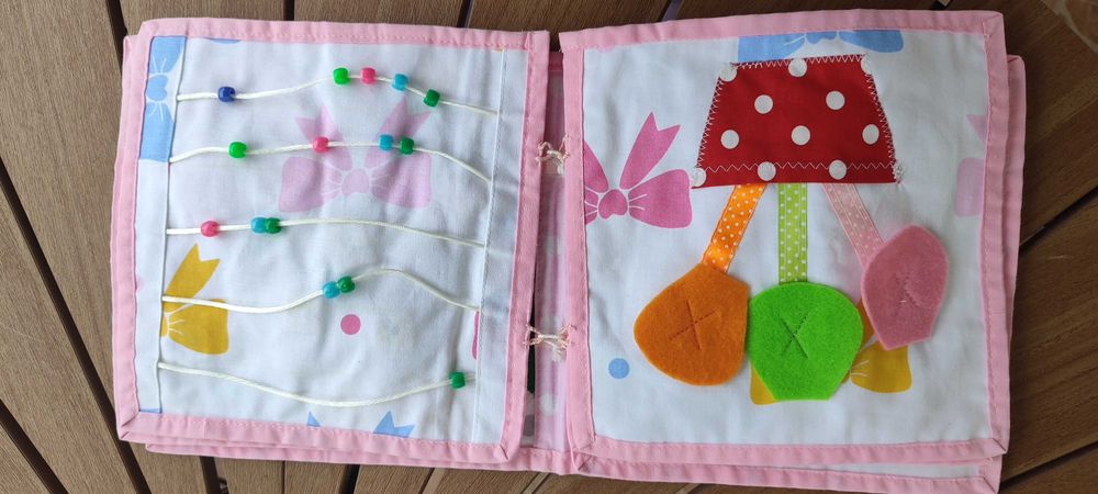 Książeczka materiałowa, sensoryczna, robiona na zamówienie, hand made