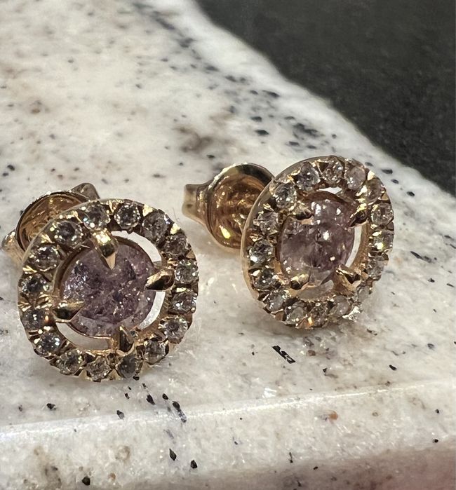 Kolczyki z brylantami PINK 0,94 ct IGI