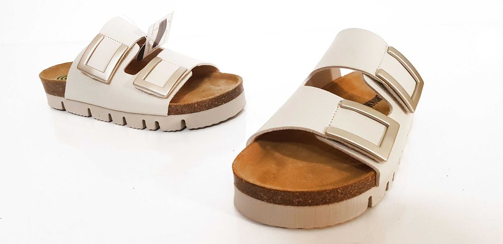Klapki damskie Dr Brinkmann offwhite komfort rozmiary 36,37,38,39,40
