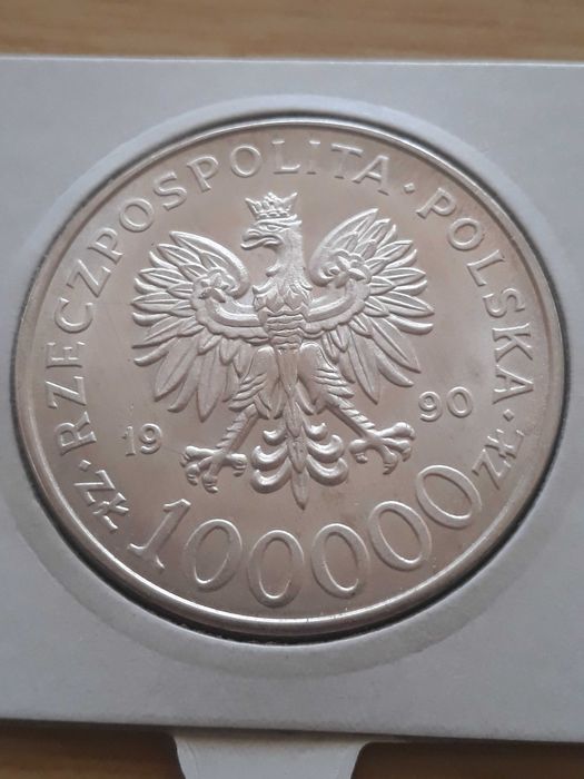 100 000 zł Solidarność 1990 r. nr 3 - TYP A - mennicza