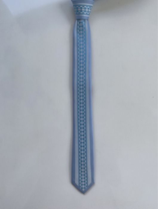 Krawat męski nowy 5,5 cm szerokość kolor niebieski nie używany