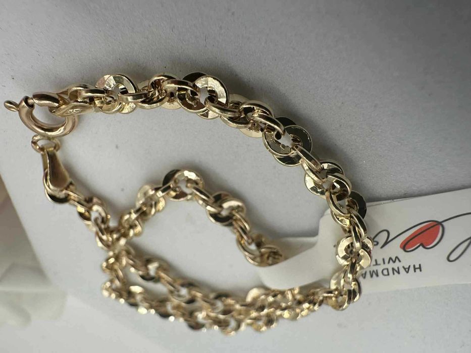 Piękna złota bransoletka Iryda 585 19cm 14k