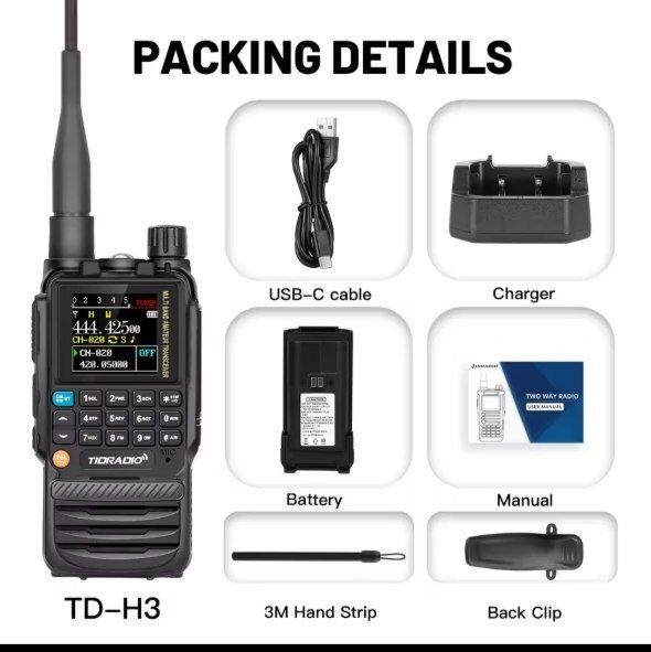 TIDRADIO TD‑H3 + антенна Retevis RHD 771 | Как новая, полный комплект