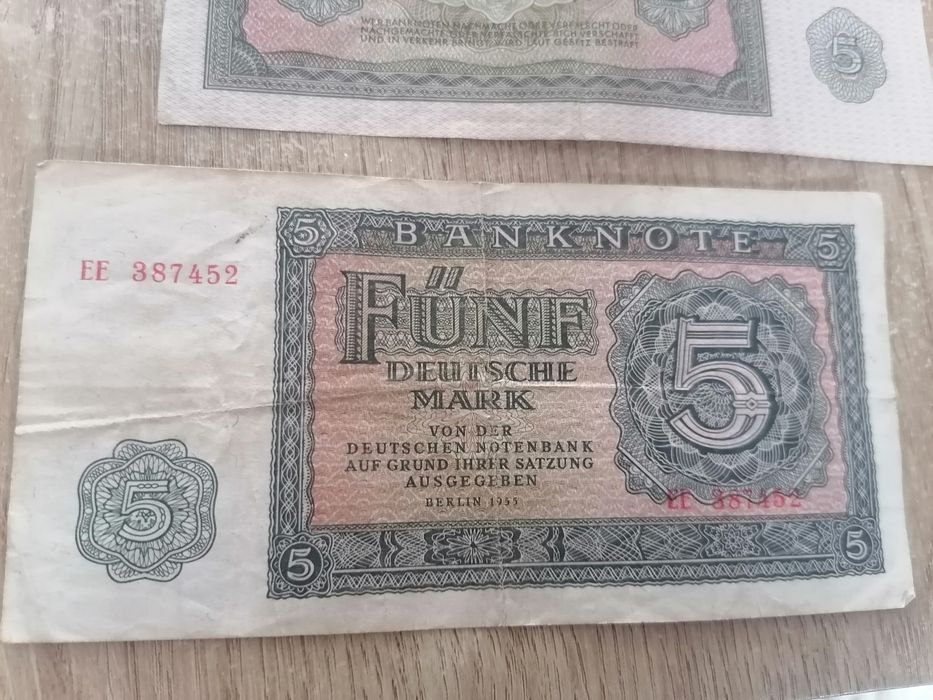 5 Funf Deutsche Mark - 1955r - 3sztuki