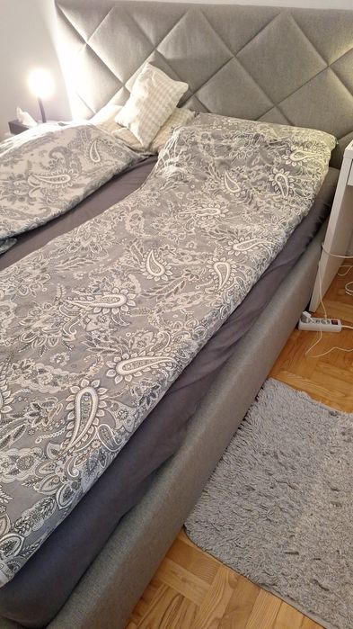 Łóżko tapicerowane TUMBA szare inari 160x200