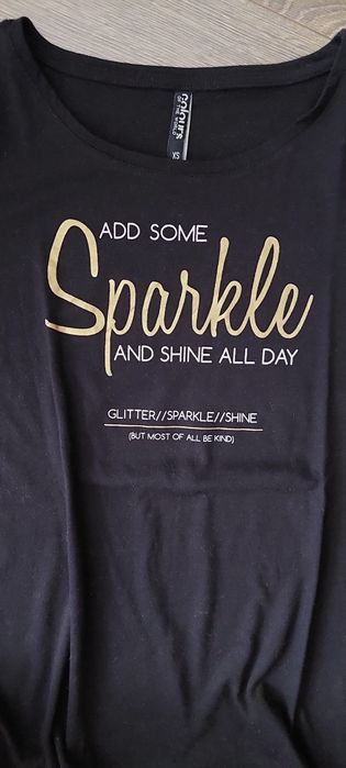 Bluzka damska dłuższa czarna luźna S