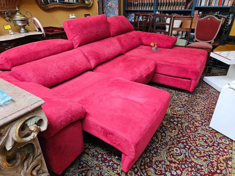 Grande sofá chaise long elétrico - óptimo estado e qualidade