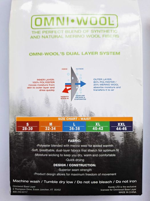 Чоловіча термобілизна Omni wool мерино вовна шерсть комплект