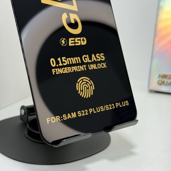 Захисне скло Samsung S22 Plus / S23 Plus – Повне покриття! Сканер OK