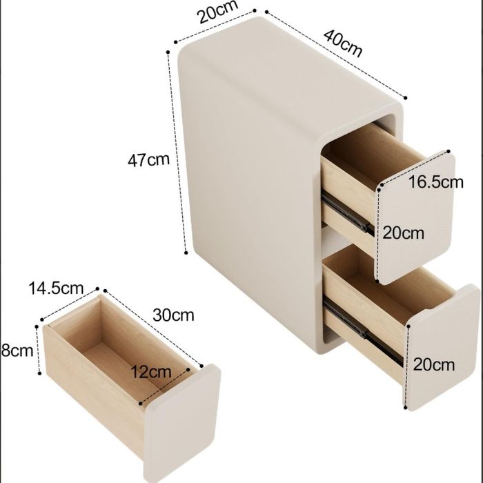 Elegancka biała szafka nocna 2szt