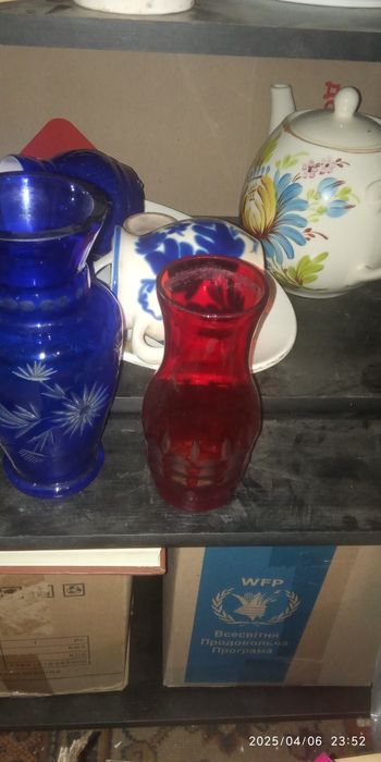 Ретро вазы СССР цветное стекло