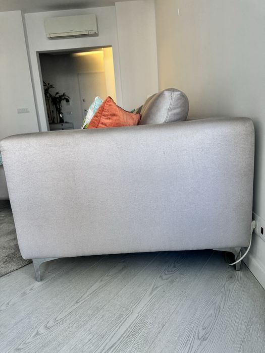 Sofá cinza, chaise longue, interdesign, função cama | Excelente estado