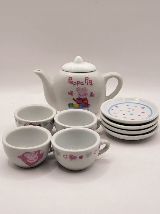 Porcelanowy, mini zestaw do herbaty, 9 elementów Peppa Pig