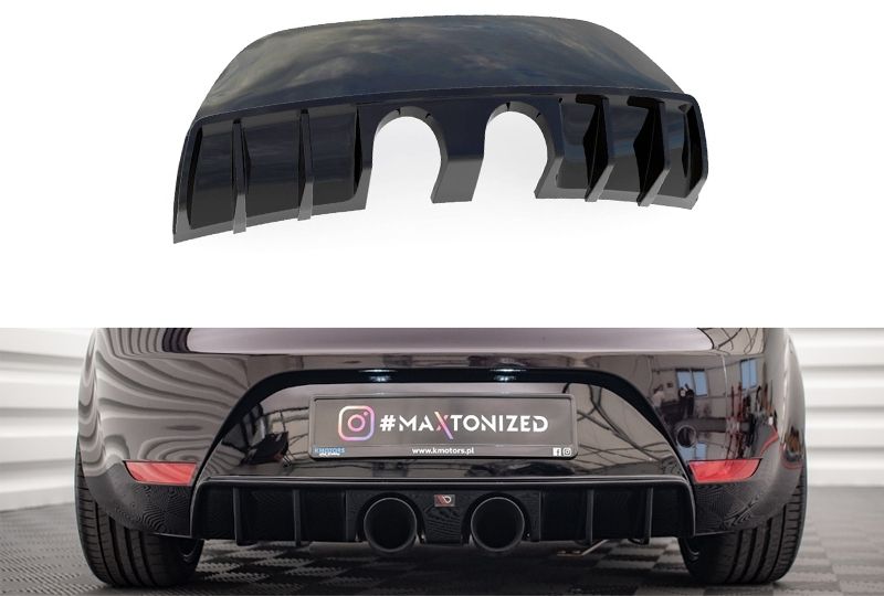 DIFUSOR TRASEIRO SEAT LEON 1P 2005-2012 PRETO BRILHANTE
