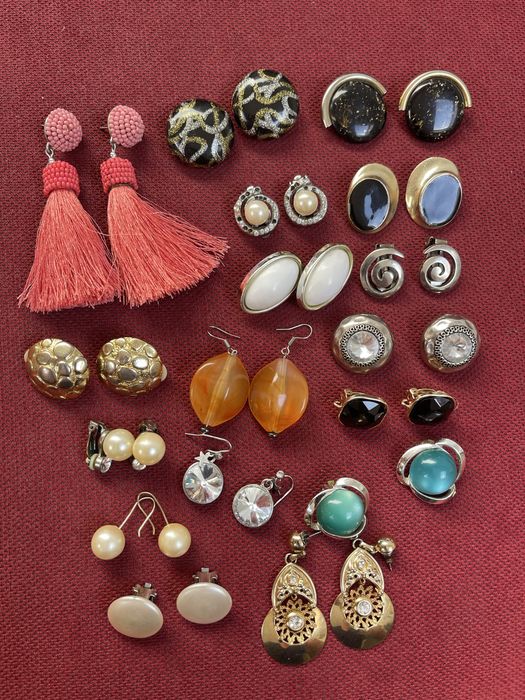 Stary Zestaw Kolczyków Klipsów z Prl