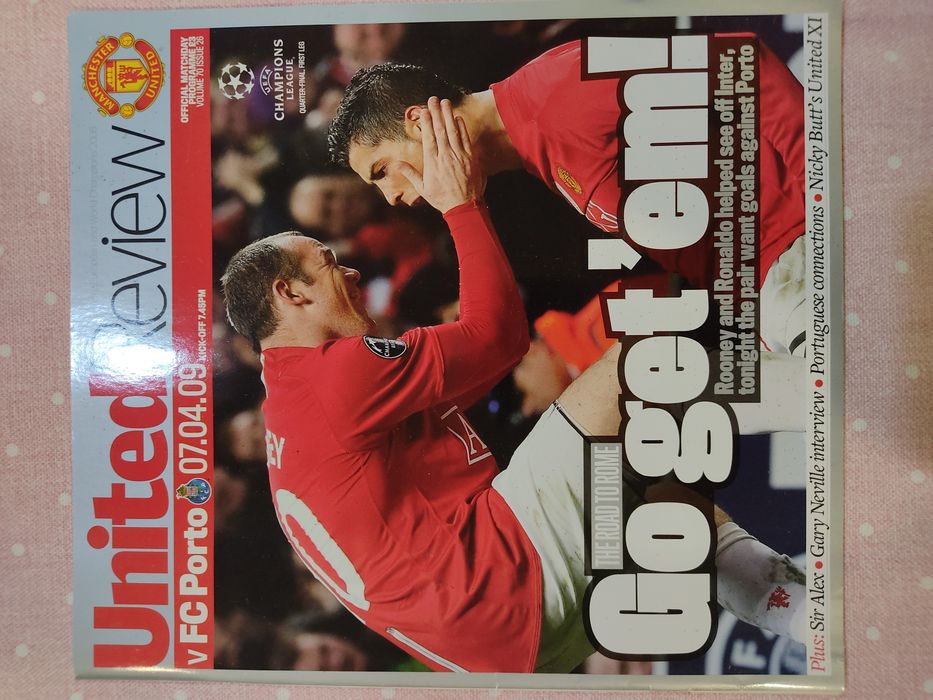 Programa de jogo Manchester United FC Porto Champions league 2008/09