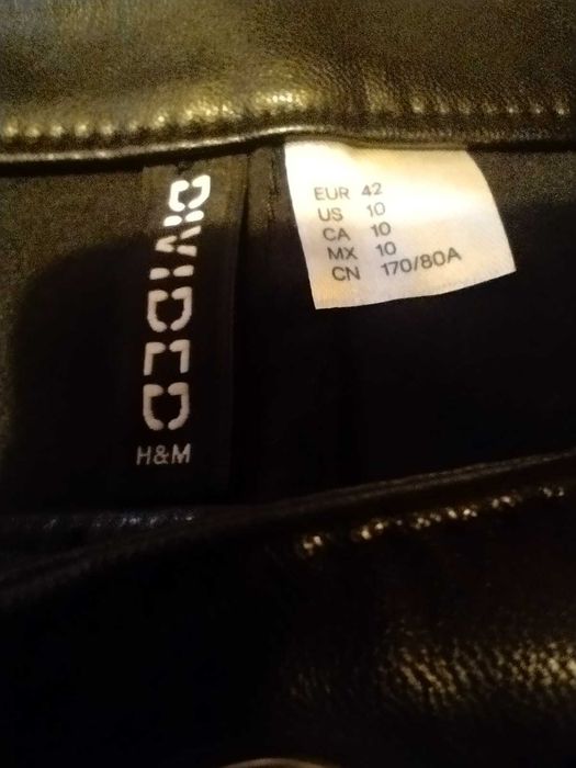 Skórzane spodnie DIVIDED 42 H&M