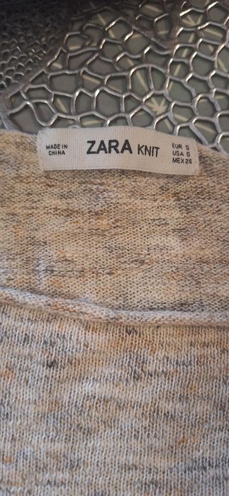 Camisola malha finaZARA Women Beige Melange Short Sleeve