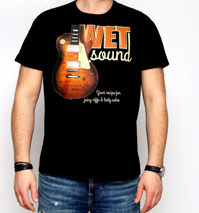 Autorska muzyczna koszulka t-shirt dla gitarzysty różne wzory Red Note