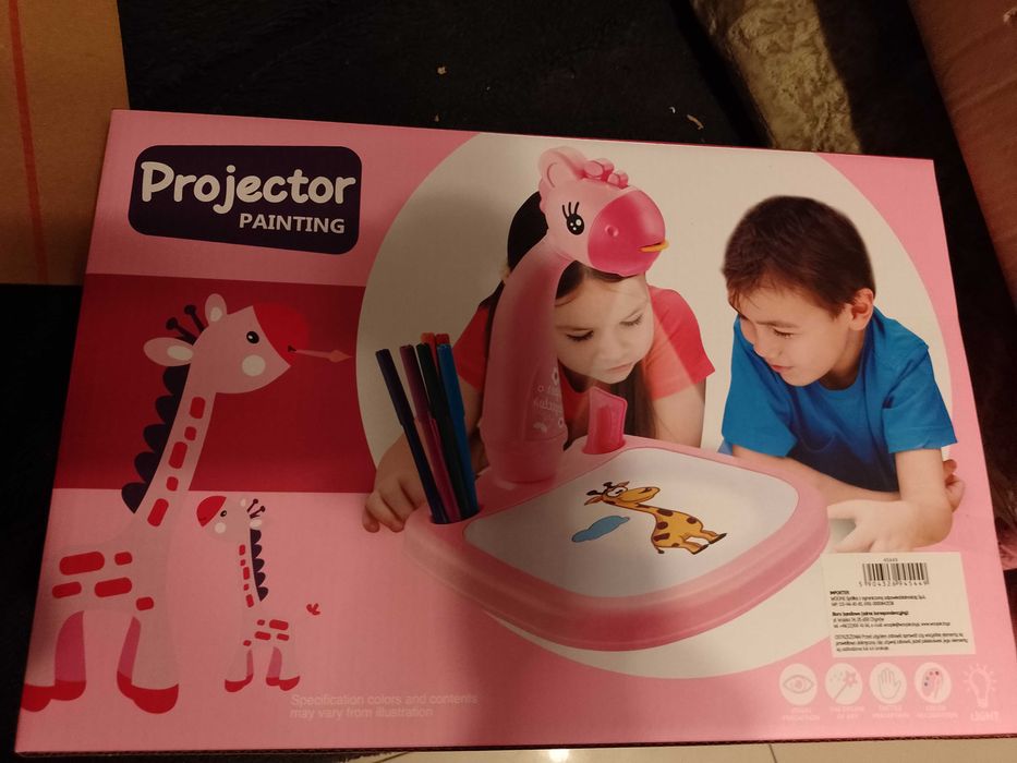 WOOPIE Tablica do Rysowania Projektor Różowa Żyrafa + Flamastry