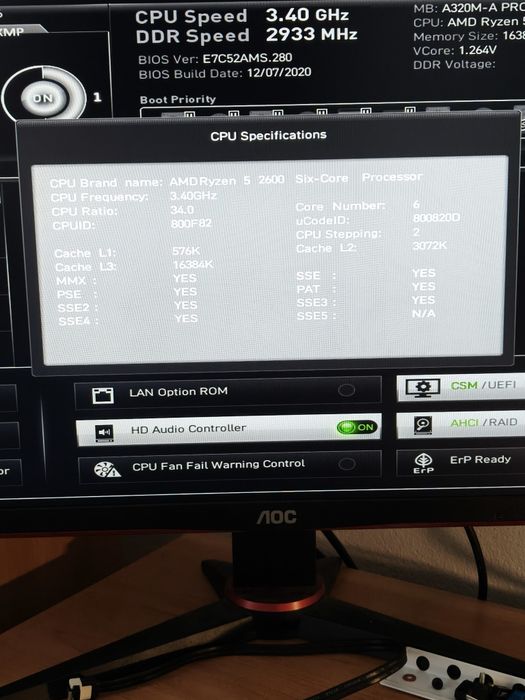 Motherboard MSI A320M-A PRO MAX