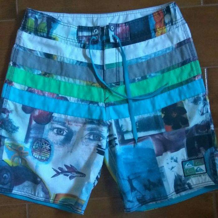Calções de banho Quiksilver M (32) branco/azul e outras