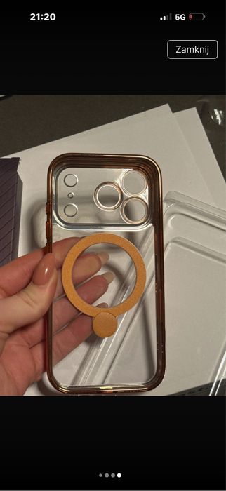 Brokatowe etui plastikowe iphone 17 pro nowe
