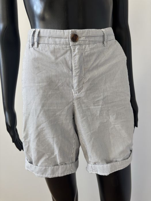 klasyczne szorty w paski krótkie spodenki biało granatowe H&M 40 L