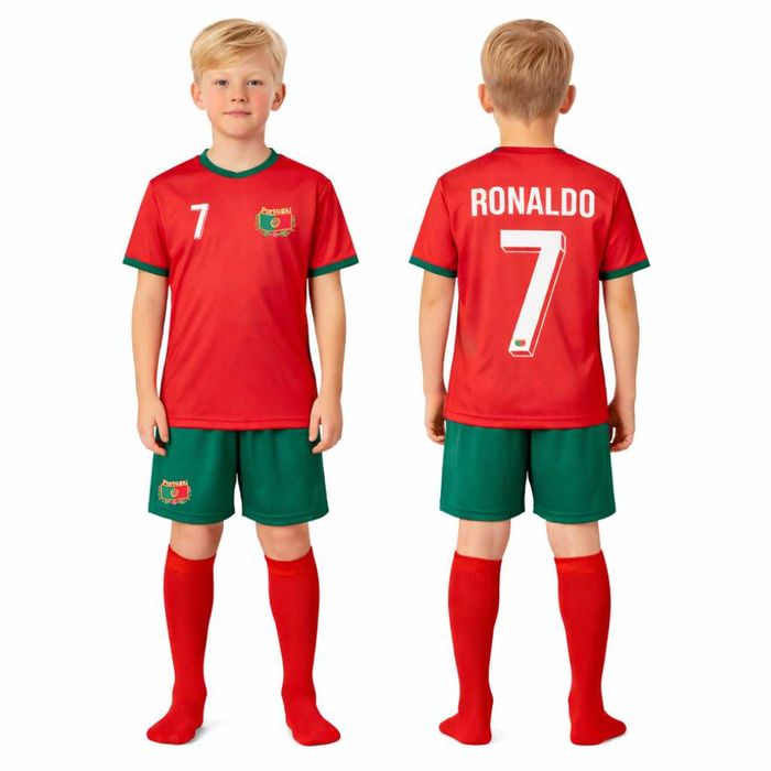 Strój / komplet piłkarski Ronaldo Portugalia rozm. 122 + getry