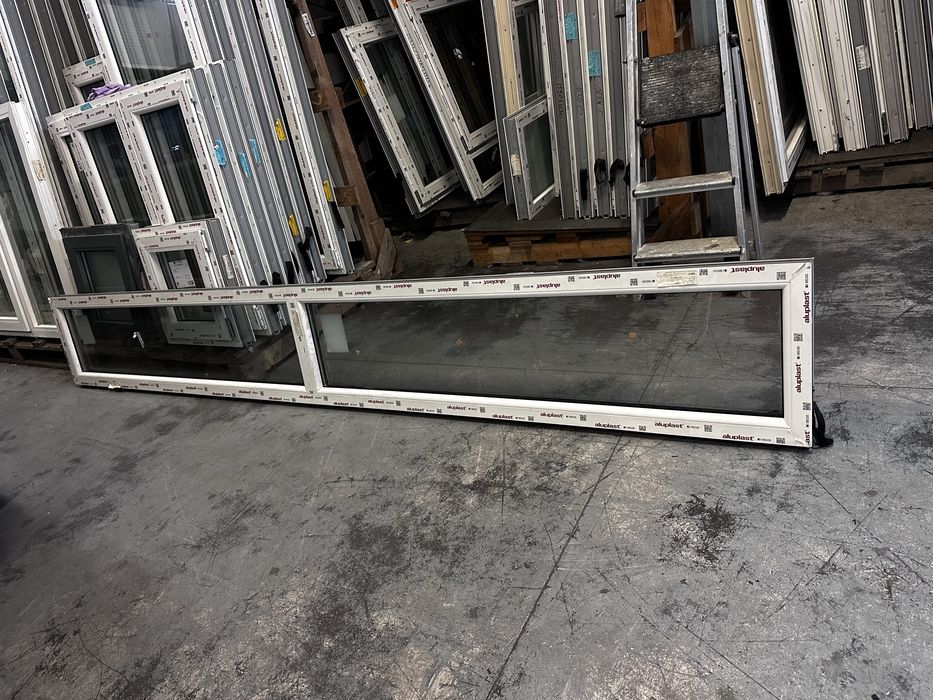 Janela PVC fixa cinza/branca 348,5L/47A