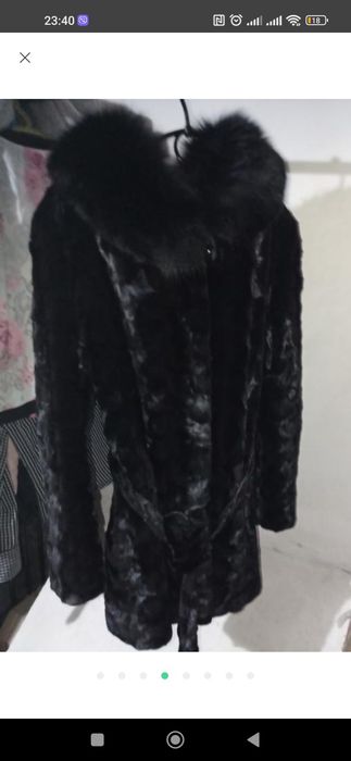 шикарна фірмова норкова шубка з капюшоном Італія 44-48р