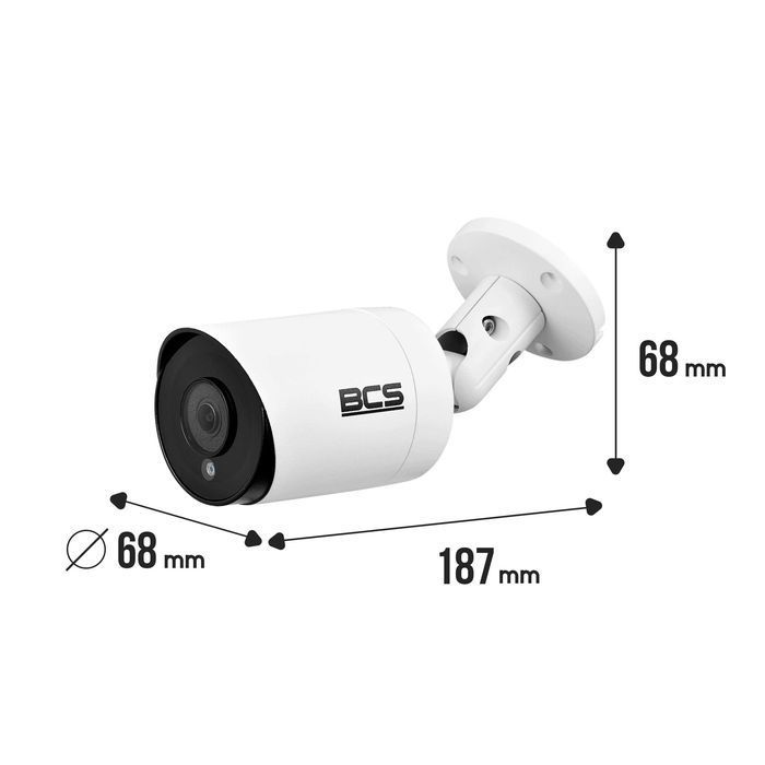 BCS zestaw 6 kamer analogowych 5 Mpx IR 40 m rejestrator XVR dysk 1 TB