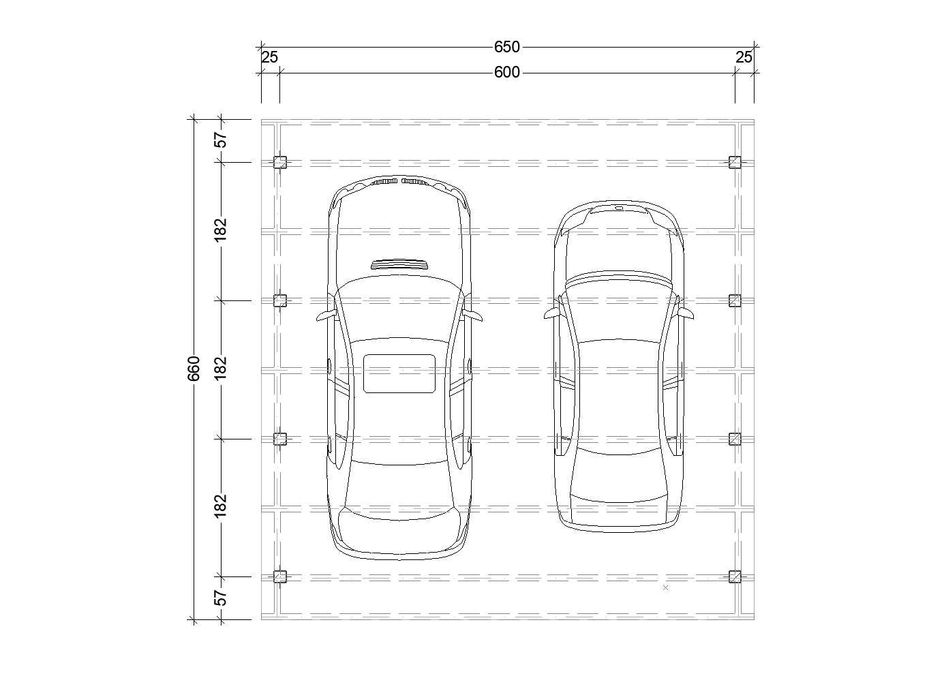 Solidna wiata garażowa CARPORT OLDO I - 650x660 cm