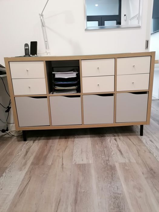 Kallax 77x147 com portas gavetas e pés