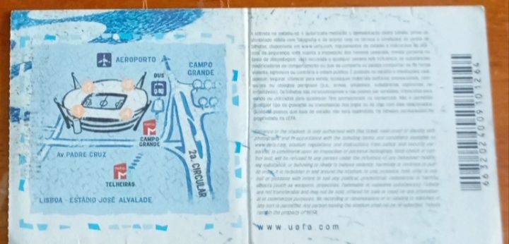 Bilhete de futebol