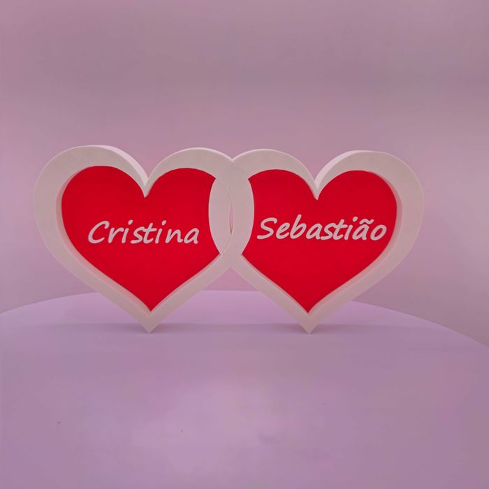 Dia Dos Namorados Dois Corações 3d