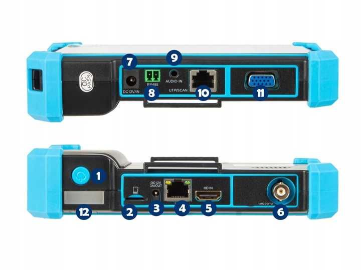 Tester wielofunkcyjny ONVIF CCTV do IP Kamery CVBS dotykowy AHD PTZ