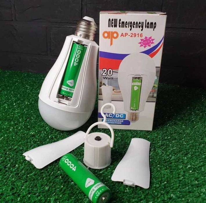 РАСПРОДАЖА ! Акумуляторна лампочка в цоколь аварійна лампа LED E27/20W