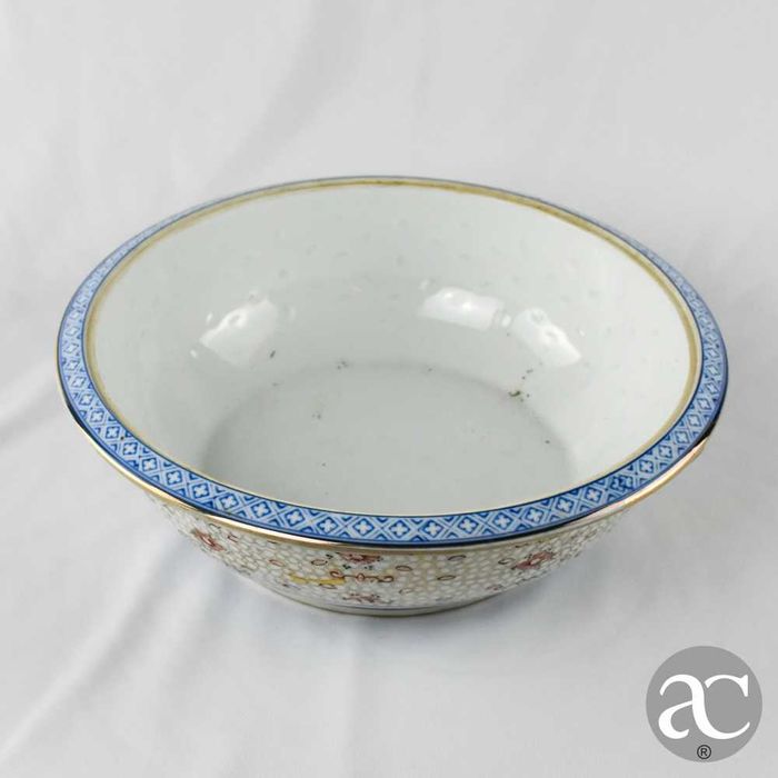 Terrina porcelana China, decoração Bago de Arroz, 2ª metade do séc. XX