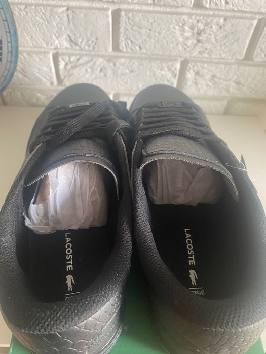 Buty Męskie Lacoste Powercourt Czarne Skóra Nowe 43
