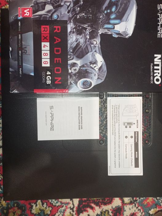 ОБМІН Amd rx480 4gb sapphire відеокарта - коробка з інструкцією