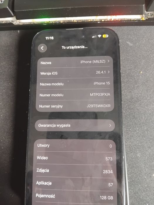 Witam posiadam do sprzedania iPhone’a 15