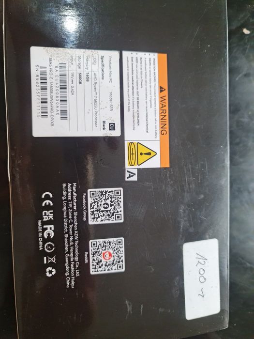 Mini komputer Beelink SER5 Pro AMD Ryzen 7 5825U WiFi6 16GB 500GB