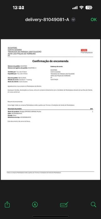 Relógio senhora Empório Armani Novo
