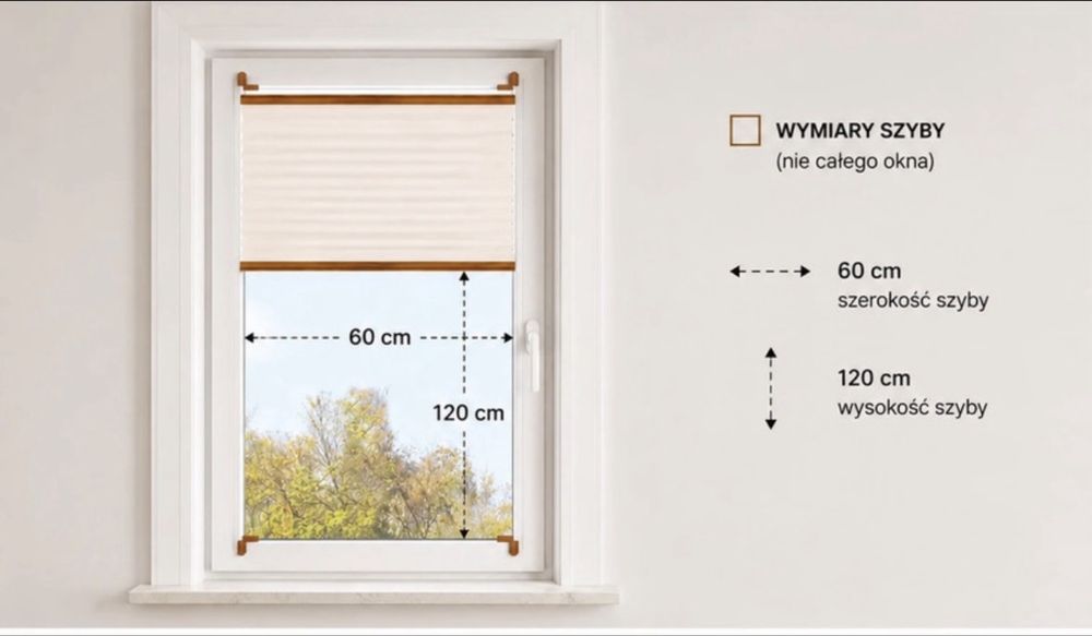 Plisy na wymiar 60 i 78.5 x 120 cm nowa