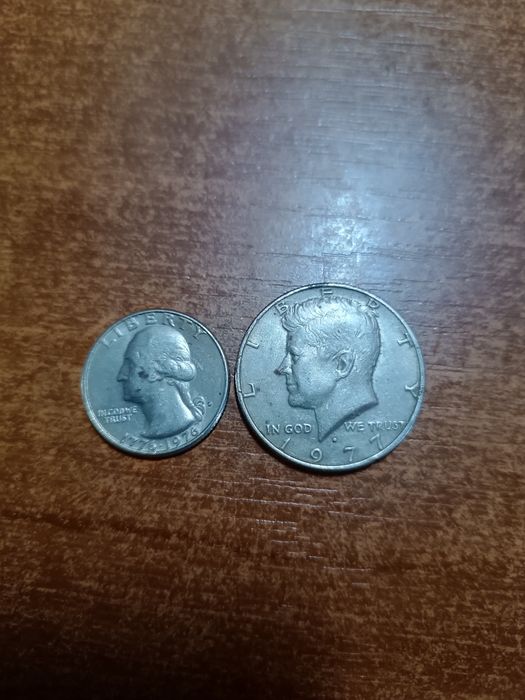 Half Dollar 1977 end Quarter Dollar 1776-1976
