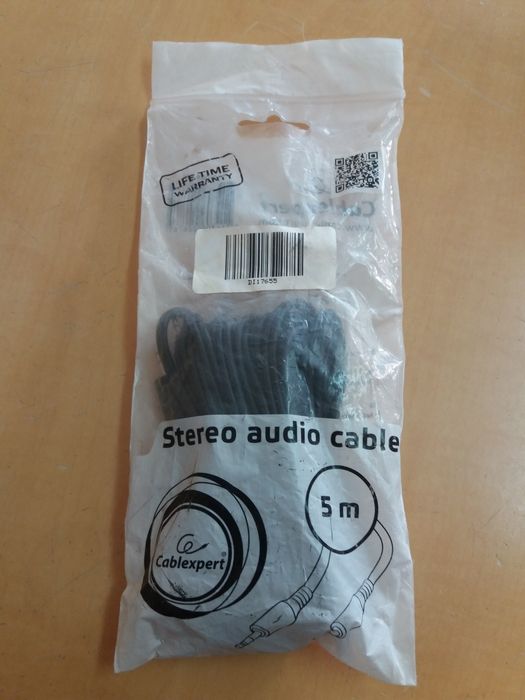 Cabo de áudio NOVO Jack 3.5 macho para 3.5 macho, 3 e 5 metros, entreg